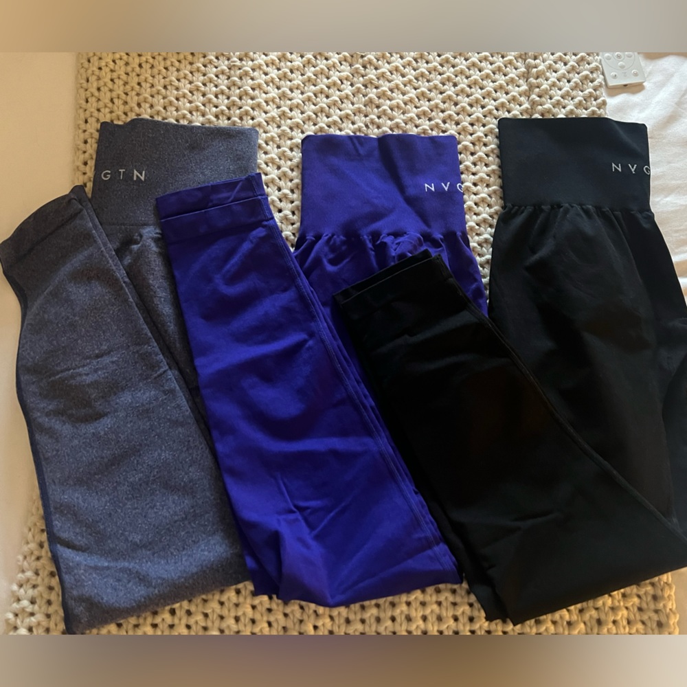 NVGTN Legging bundle Size Small - purple, cobalt blue and black